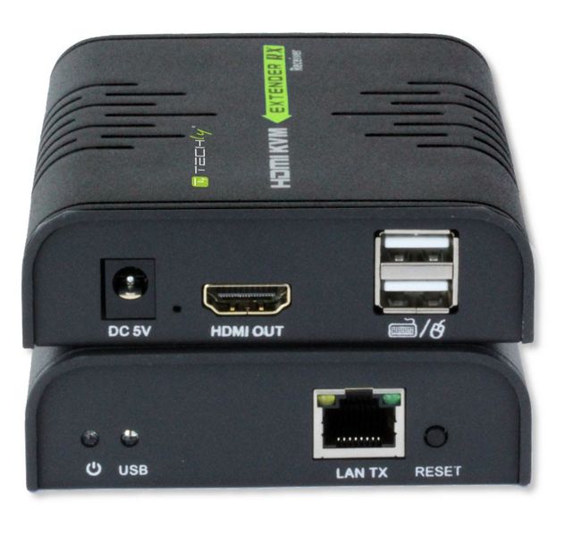 Techly KVM Extender HDMI+USB po skrętce Cat5e/6 do 120m zdjęcie 2