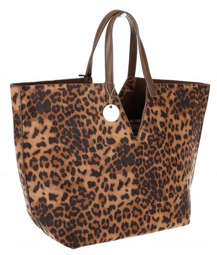Torebka Damska Panterka Kuferek Shopper Tommasini Modna Duża 3658 Brązowa na Arena.pl