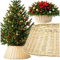 Osłona na doniczkę wiklinowa pod choinkę na święta stojak wiklina kosz beż