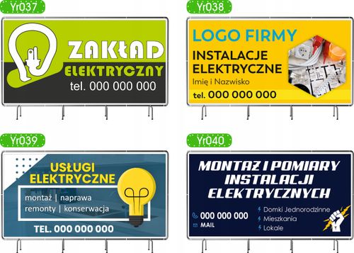BANER REKLAMOWY 200x100 cm MONTAŻ I POMIARY INSTALACJI ELEKTRYCZNYCH na Arena.pl