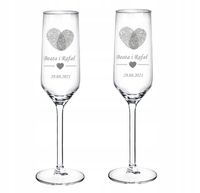 2x KIELISZKI DO SZAMPANA Z GRAWEREM PREZENT ŚLUB Personalizacja