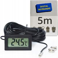 TERMOMETR ELEKTRONICZNY PANELOWY SONDA -50+110 DŁUGI - 5M PRZEWÓD + BATERIE