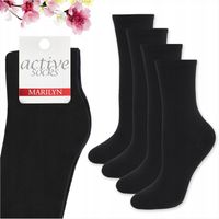 Skarpetki damskie długie Bawełniane polskie czarne active Forte 58 Marilyn