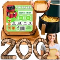 Papier do pieczenia we frytkownicy powietrznej AIRFRYER ZESTAW 200 SZT 20CM