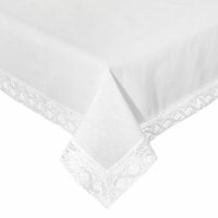 OBRUS dekoracyjny serweta 140X220 cm biały ELEGANCKI KORONKA ŚWIĄTECZNY