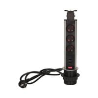 ORNO GNIAZDO 3X2P+Z USBX2 6CM INOX 1,8M ON-AE-1350