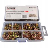 Opaski zaciskowe metalowe SilverTools 75 szt. zestaw z organizerem
