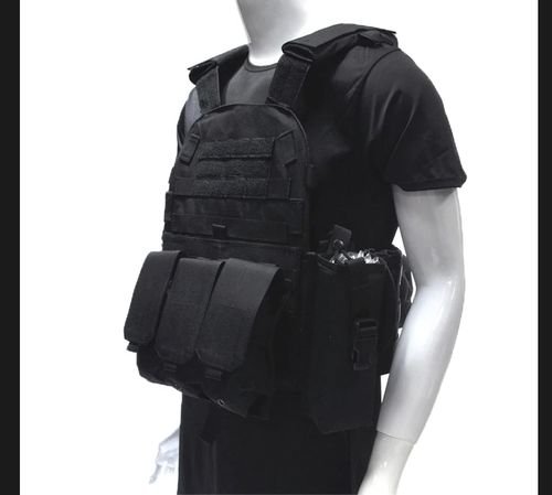 KAMIZELKA WOJSKOWA TAKTYCZNA WOJSKOWA Torby 600D MOLLE Black Camo na Arena.pl