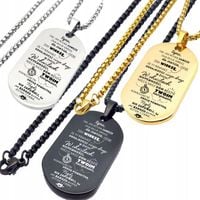 Personalizowany Naszyjnik Zawieszka z Dedykacją dla Syna Stal