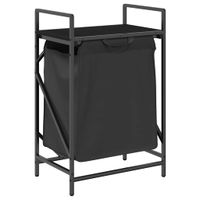 Kosz na pranie 1 komora z półką, czarny dąb