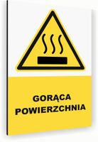 Tabliczka znak informacyjny 40x30 Biała GORĄCA POWIERZCHNIA Nierdzewna