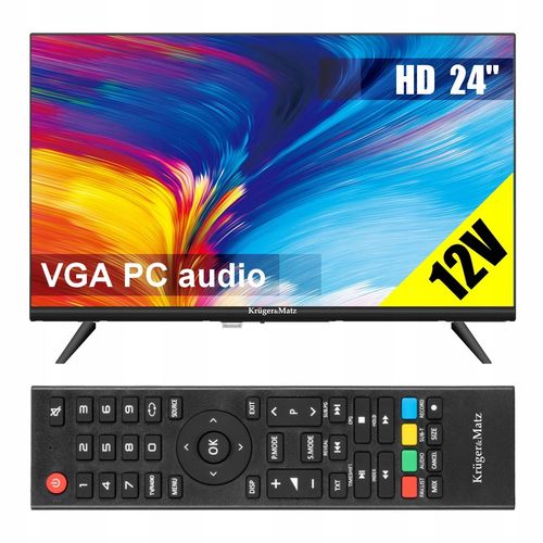 Telewizor do KAMPERA HD 24 cale DVBT2 2x USB 2x HDMI PC audio VGA 230V 12V na Arena.pl