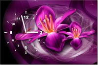 60CM 40CM ZEGAR OBRAZ RÓŻOWE KOSMICZNE KWIATY JAKUB BANAŚ DRUK PŁÓTNO RAMA