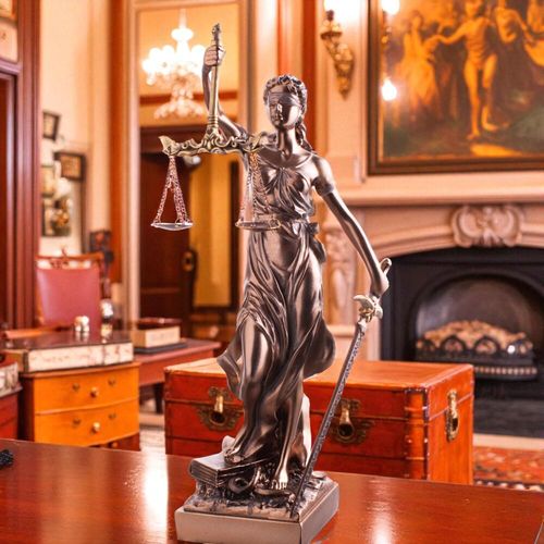 Okazała Temida z wagą i mieczem 31 cm rzeźba brąz TEM-01 na Arena.pl