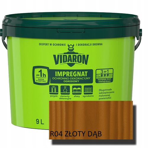 VIDARON IMPREGNAT OGRODOWY 9L R04 ZŁOTY DĄB na Arena.pl