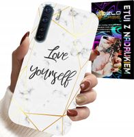 ETUI DO OPPO A91 - BIAŁY MARMUREK W ZŁOTE RAMKI LOVE YOU