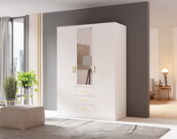 Szafa 3- Drzwiowa z Szufladami i Lustrem 4D3SZ 150cm Biała LISA MX-3 Kolory