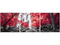 90X30CM JESIENNY WODOSPAD TRÓJ OBRAZ