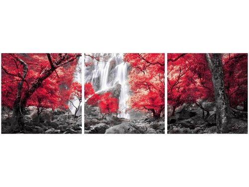 90X30CM JESIENNY WODOSPAD TRÓJ OBRAZ na Arena.pl