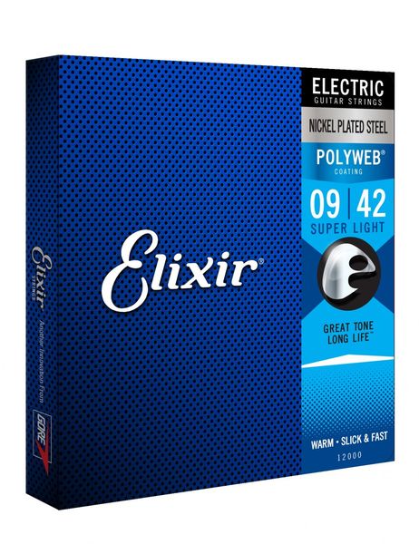 Struny do gitary elektrycznej Elixir 12000 Nickel POLYWEB Coating 9-42 zdjęcie 3