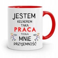 Dla Kelnera Kubek Czerwony Taka Praca Przyjemność Z Nadrukiem Ze Zdjęciem