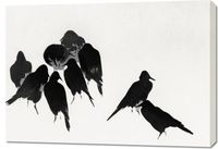 Obraz 100x70cm Crows, Seitei Japoński Vintage do Salonu