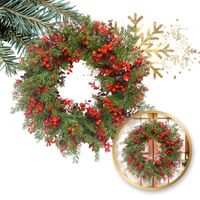 girlanda wieniec ozdoba na drzwi stroik 45cm 160 gałązek choinka jak żywa