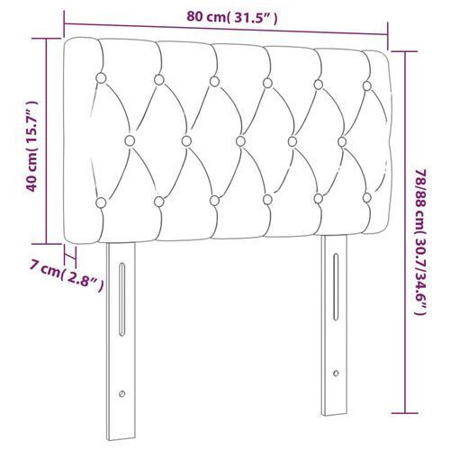 Zagłówek do łóżka z LED, różowy, 80x7x78/88 cm, aksamit na Arena.pl