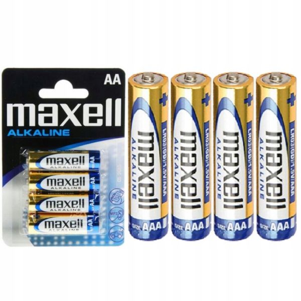 4x Baterie AAA 1,5V Alkaline MAXELL LR03 zdjęcie 1