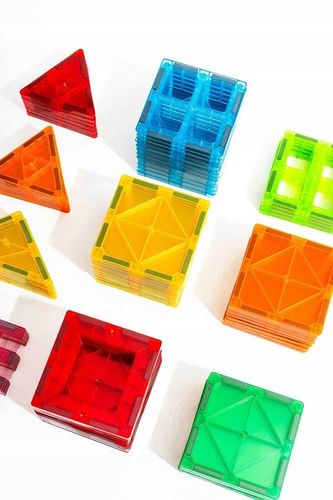 Klocki konstrukcyjne EDUKACYJNE 3D kulki rurki dla dzieci 108el MAGNETYCZNE na Arena.pl
