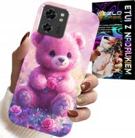 ETUI DO MOTOROLA EDGE 40 - SŁODKI MIŚ NA RÓŻOWYM TLE, CASE + FOLIA