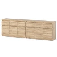 Komoda 240cm Szafka 6 Szuflad Drewniana Klasyczna Sypialnia Dąb Sonoma