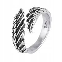 Pierścionek Srebrny Damski 925 Prezent Skrzydła Anioła Sakiewka Gratis