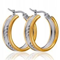 Kolczyki koła stal szlachetna chirurgiczna 316L pozłacana antyalergiczne