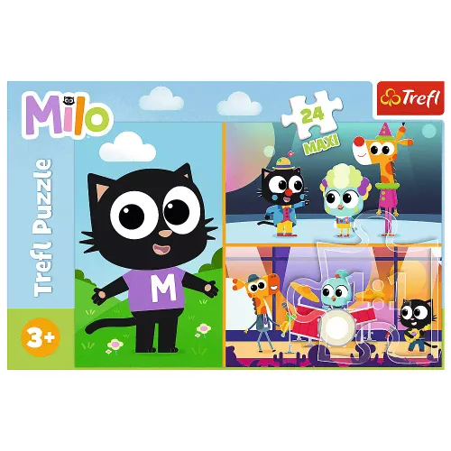 Puzzle maxi 24 elementy. Milo. Przygody małego Kotka Milo na Arena.pl
