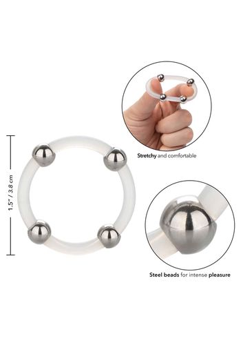 Steel Beaded Silicone Ring L Transparent na Arena.pl