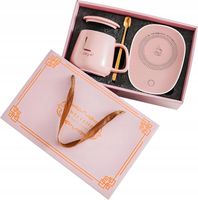 Kubek z Podstawką Podgrzewaną USB Podgrzewacz Łyżeczka Zestaw na Prezent