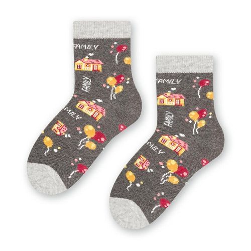 SKARPETY DZIECIĘCE RODZINNE 084 29-31 020 grafitowy/domek na Arena.pl