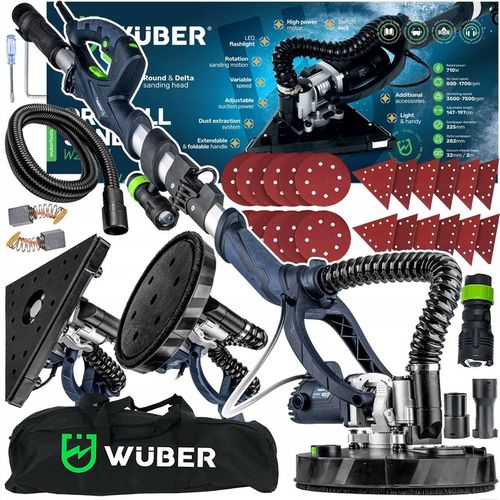 SZLIFIERKA ŻYRAFA DO GIPSU GŁADZI TYNKU LED DWIE GŁOWICE PAPIER X24 na Arena.pl