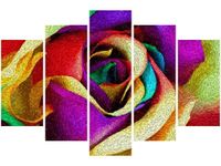 100CM 150CM OBRAZ 5 ELEM RÓŻA STYLU VAN GOGH ŚCIENNY