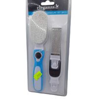 zestaw do pedicure 3 wymienne nasadki niebieski