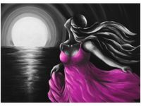 50X70CM DZIEWCZYNA SUKIENCE OBRAZ POKOJU DREWNINE