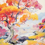 Plakat 70x70cm Roztańczony Krajobraz