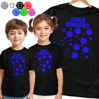 KOSZULKA DZIECIĘCA TSHIRT - NA DZIEŃ KROPKI NIEBIESKIA KROPKA - 122 S