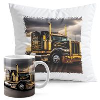 ZESTAW KUBEK + PODUSZKA DRUK - TIR CIĘŻARÓWKA TRANSPORT SPEDYCJA