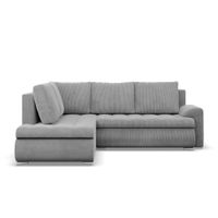 Narożnik z otomaną, lewy, BOSCO, sztruks, 230x200x89 cm, jasny szary