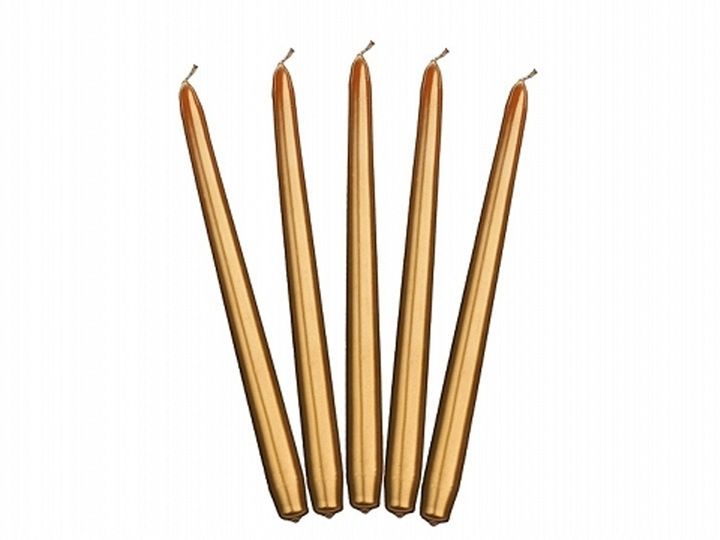Świece Metalizowane ZŁOTE - 24cm - 10szt zdjęcie 2