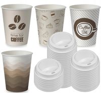 KUBKI PAPIEROWE DO KAWY 250ml + WIECZKA 100 szt