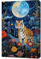 Obraz 60x90cm Tygrys w Ogrodzie Gwiazd