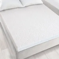 Prześcieradło frotte ŻAKARDOWE bez gumki 150x205cm BIAŁY